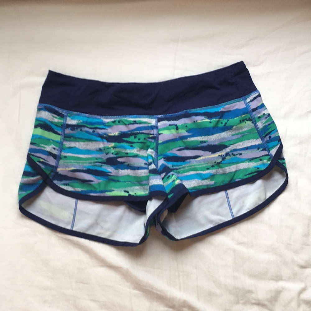 Lululemon Blue-Green Speed Up Short sz 6